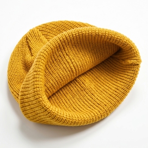 Premium Yellow Acrylic <b>Wool</b> <b>Beanie</b> Hat Custom Logo OEM ODM Manufacturer Wholesale Low MOQ for Streetwear Brand Winter Fashion UK - Product Image 2