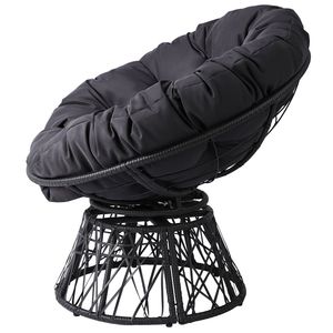 Sedia Papasan Girevole Ergonomica in Vimini da 38 Pollici con Cuscini Spessi Trapuntati, Rotazione a 360 Gradi, Arredamento per Soggiorno - Sostituisce 89943648 - Product Image 2