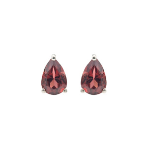 Natural Mozambique Garnet Gemstone Ear <b>Studs</b> 925 <b>Sterling</b> <b>Silver</b> Minimal <b>Studs</b> Push Back Earrings Women's Fashion Jewelry Lot - Product Image 1