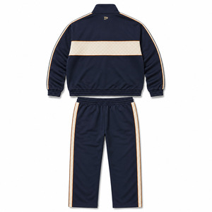 Ensemble de survêtement épais et écologique bleu marine pour homme, avec rayures, manches longues, coupe sportive, coupe régulière, pour l'hiver, 2 en 1 - Product Image 5