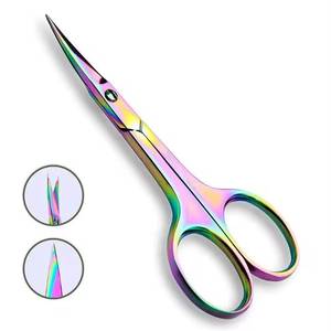 Rainbow Manicure <b>Scissors</b> Stainless Steel Sharp Blade Round Handle Beauty Tools <b>for</b> <b>Nail</b> Care Adults New Design - Product Image 1