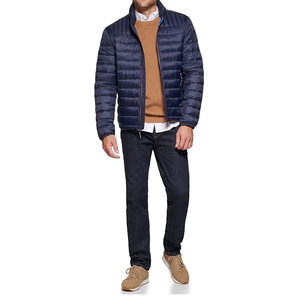 Doudoune 100% nylon imperméable coupe-vent à col montant et design patchwork - Product Image 2