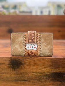 Cartera tallada a mano con estilo para mujer, funda de teléfono de embrague, Cartera de cuero de piel de vaca con estilo, carteras de cuero occidental de usos múltiples - Product Image 2