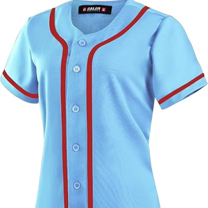Custom Printed Baseball Jersey Breathable Mesh Sports <b>Shirts</b> - Product Image 1