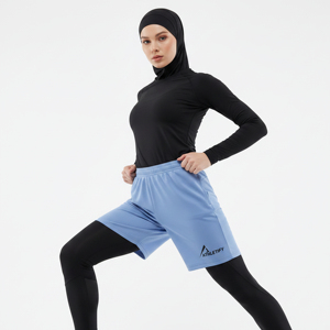 Shorts Deportivos 2 en 1 para Mujer Musulmana, Cintura Alta, Secado Rápido, Transpirables, para Gimnasio, Running, Deportes al Aire Libre, Corte Regular - Product Image 1