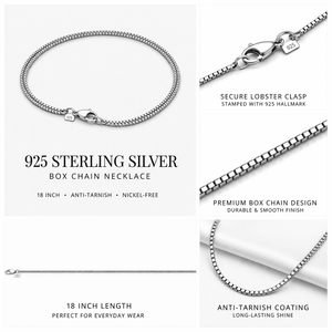 Collar de Cadena de Plata de Ley 925 para Mujer, 18 Pulgadas, Chapado en Rodio, Antideslustre, Sin Níquel, Regalo de Boda, Joyería al por Mayor - Product Image 2