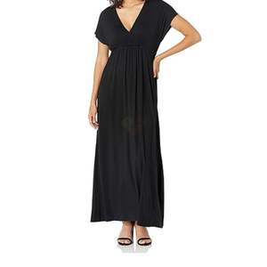 Robe longue maxi à imprimé léopard, col en V, manches courtes, style bohème, décontractée, été, en polyester, pour femme, motif animalier, vente en gros - Product Image 6