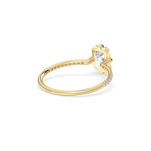 Bague de fiançailles solitaire REYES en argent sterling 925 fait main, avec moissanite taille émeraude de 1,09 carat, certifiée GRA, bijoux fins - Product Image 4