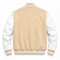 Veste universitaire de style vintage avec patch brodé, en laine douce, couleur personnalisée, manches en cuir premium, veste Letterman.