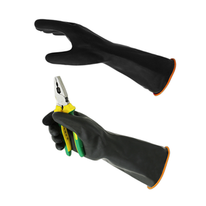 ถุงมือยางลาเท็กซ์กันน้ำ ทนทาน ใช้งานหนัก ป้องกันสารเคมี สำหรับงานทำความสะอาดและป้องกันอันตราย - Product Image 1