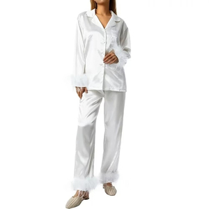 Hot Selling Women Suite Set Silk Satin <b>Pyjama</b> Sustainable Quick Drying - Product Image 5