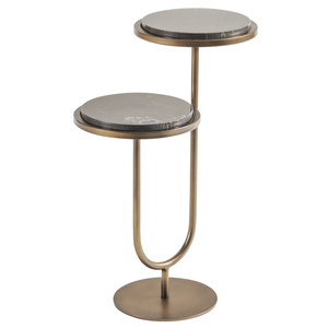 Table basse contemporaine à plateau en marbre avec structure en métal laiton, mobilier moderne pour salon - Product Image 2