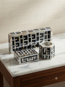 Ensemble brûleur d'encens géométrique en marbre avec plateau, diffuseur d'aromathérapie, utilisation toute saison - Product Image 2