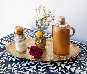 ถาดเสิร์ฟทรงรีทำจากทองเหลืองสีทองมีเอกลักษณ์เฉพาะออกแบบได้ตามต้องการของขวัญทรงเปลือกหอยอะลูมิเนียมสำหรับบ้านชายทะเล - Product Image 6