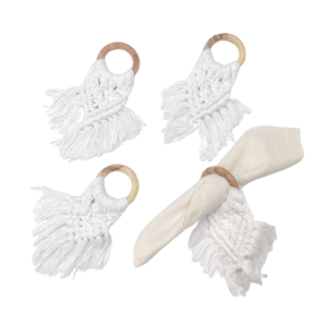 Anneau de serviette en macramé avec logo personnalisé, fait main, décoration de table de Noël pour table à manger et décoration de mariage, tapis de serviette - Product Image 6