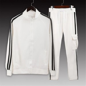 Men's Red Jogger Set Zip-Up Jacket Drawstring <b>Pants</b> Polyester Windproof Breathable Fleece Lining Side Pockets Custom Logo Summer - Product Image 2