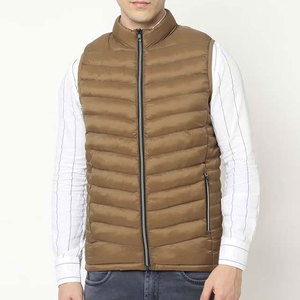 Chaqueta sin mangas acolchada marrón para hombre, talla grande, de invierno, con cremallera, cuello alto, cortavientos, relleno de poliéster, informal, para otoño - Product Image 5