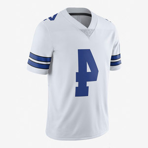 Maillot de football américain blanc personnalisé, séchage rapide, respirant, polyester, col en V, manches courtes, uniforme d'équipe - Product Image 2