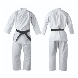 Kimono de karaté blanc en coton pour adulte unisexe, tenue d'arts martiaux respirante, coupe classique, une pièce, pour judo et BJJ - Product Image 1