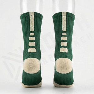 Green Crew <b>Socks</b> Solid Color Knitted 100% Cotton Breathable Casual Daily Wear for Adults Spring Season - Product Image 2