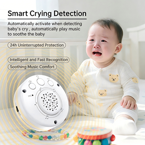 Jouet en peluche portable personnalisé en stock avec mécanisme sonore, lumière LED pour bébé, générateur de sons apaisants et de bruit blanc respirant - Product Image 4