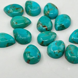 Turquesa azul Mohave en forma de pera, cabujón, piedra preciosa suelta para joyería - Product Image 4