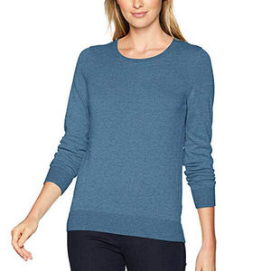 Pull en tricot à col rond pour femme, manches longues, couleur unie, coupe classique, vêtements d'automne, 100% acrylique - Product Image 5