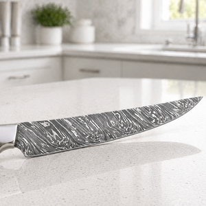 Custom Handmade Modern Ambidextrous <b>Boning</b> <b>Knife</b> Damascus Steel Blade 3.0mm Thickness Resin <b>Handle</b> Leather Sheath 8-9.9in Extra - Product Image 5