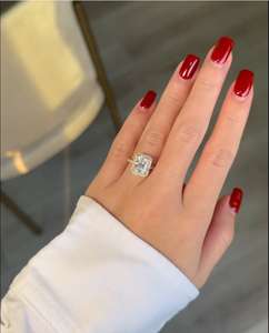 2.5 Carat Radiant Cut Cathedral Halo Diamond Engagement <b>Ring</b> for Women | Hidden Halo <b>Solitaire</b> Wedding <b>Ring</b> Gold IGI Certified - Product Image 4