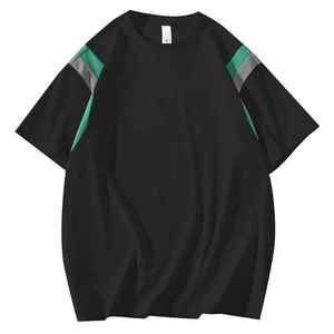 ชุดเสื้อยืดและกางเกงขาสั้นผู้ชาย สีดำ ลายพิมพ์โพลีเอสเตอร์ คอวี ลำลอง ใส่สบาย ระบายอากาศ แห้งเร็ว เหมาะสำหรับฤดูร้อน ชุดกีฬาถัก - Product Image 4