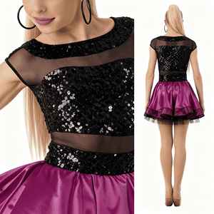 Nouvelle tenue de cheerleading personnalisée, scintillante, avec cristaux étincelants, haute élasticité, performance brillante, strass - Product Image 3