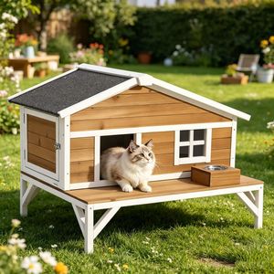 Cuccia Moderna di Lusso Isolata per Gatti, Arredo per Animali Domestici a Motivo Solido per Razze Grandi, Uso Interno ed Esterno - Product Image 1