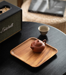 Assiette carrée en bois d'acacia de haute qualité, artisanale, avec logo personnalisé, pour servir du thé, des desserts ou des dîners - Product Image 4