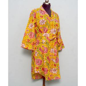 Ensemble robe moulante bohème en coton pour femme, longueur genou, avec chemise imprimée florale, taille naturelle, boutons tissés, nettoyage à sec - Product Image 5