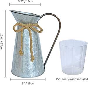 Jarrón de Flores Galvanizado de Diseño Exclusivo para Etiqueta Privada, Pieza Decorativa de Forma Única para Mesa de Sala y Decoración Interior - Product Image 2