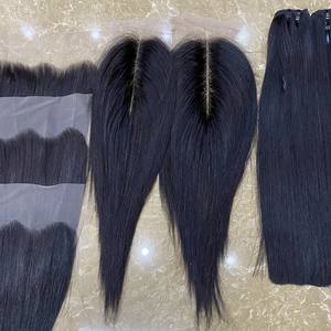 Extensiones de cabello humano, pelo liso de hueso de vietnam, pelo crudo súper doble, HD, encaje suizo transparente - Product Image 2