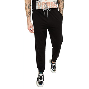 Pantalon de jogging à fermeture éclair pour homme, 60 % coton, 35 % polyester, 5 % élasthanne, coupe ajustée, certifié végan - Product Image 1
