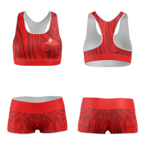 Conjunto de Yoga Ligero de 2 Piezas con Cintura Media, Top Corto con Cuello Redondo y Pantalones Cortos con Cintura Elástica, Elástico en 4 Direcciones y Transpirable - Product Image 3