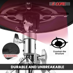 5 Core <b>Drum</b> Throne 5" Padded Guitar Stool Adjustable Heavy Duty Music Chair Seat w Luxury Velvet Top - Product Image 6