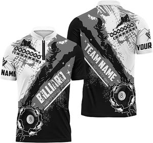 Maillot de sport personnalisé de snooker, demi-zip, uniforme de billard 8 boules - Product Image 3