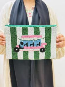 Monedero Étnico de Diseño con Cuentas, Mini Bolso de Moda Hecho a Mano para Damas, de Tela - Product Image 4