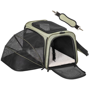 Sac de transport extensible pour animaux de compagnie (chats et chiens) avec maille respirante et tapis doux – Niche de voyage portable pour extérieur - Product Image 1