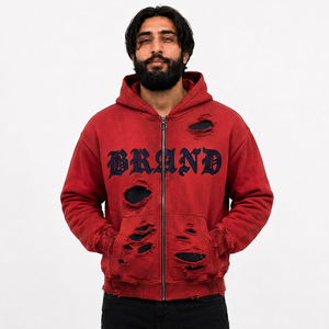 Fábrica de Sudaderas Personalizadas al por Mayor para Hombre, Sudadera de Forro Polar de 500 g/m², Estilo Urbano, Producción para Marcas Estadounidenses - Product Image 3