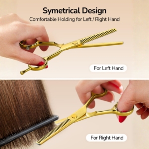 Ciseaux professionnels de coiffure en acier inoxydable pour la dégradure et la texture des cheveux, à dents coupantes, outil de salon - Product Image 3