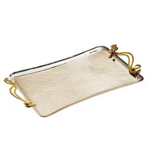 Bandeja de Servicio Metálica Decorativa para Celebraciones Artísticas, Plato para Llevar Comida para Fiestas de Cumpleaños, Aniversarios y Eventos Festivos - Product Image 2