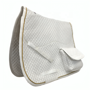 Tapis de selle tout usage marron matelassé en coton avec doublure en polaire et sangle de selle pour l'équitation - Product Image 5