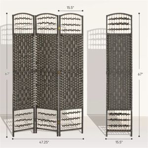 Dark Gray Privacy <b>Screen</b> 3-PANEL <b>Bedroom</b> Partition Board <b>Screen</b> & Room Divider Product Category - Product Image 6
