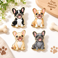 Badge Métallique Publicitaire Personnalisé Nouveauté Chien Bouledogue Français Coloré et Vivant pour Amateurs d'Animaux – Cadeau Promotionnel avec Impression UV