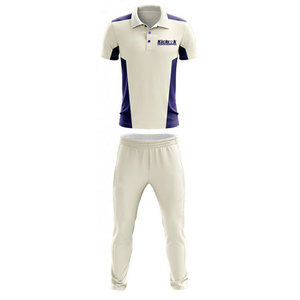 Uniforme de cricket léger et respirant en polyester, prêt pour le jeu, design athlétique, parfait pour les équipes de cricket, entraînement et tournoi - Product Image 1