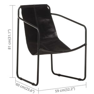 Fauteuil ergonomique en cuir véritable noir avec structure en fer, idéal pour le salon, doté de fonctions relaxantes - Product Image 6